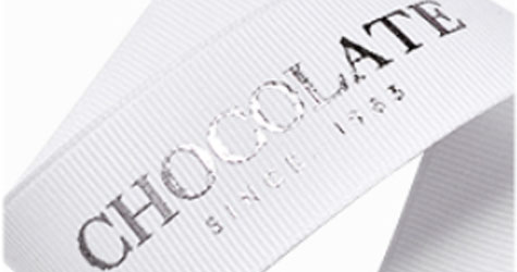 Plastisol and foil printed ribbon sample