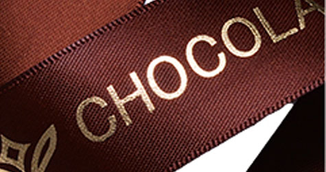 Screen foil print finish sample on ribbon