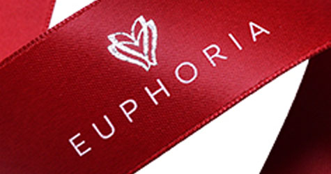 Custom ribbon printed with logo using screen ink and foil