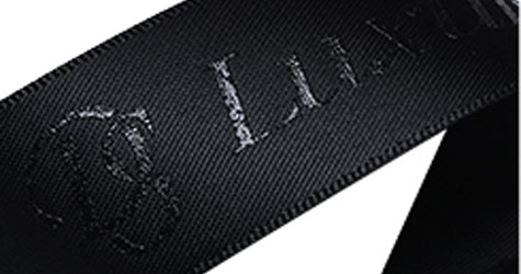 Silicone printing sample on custom ribbon