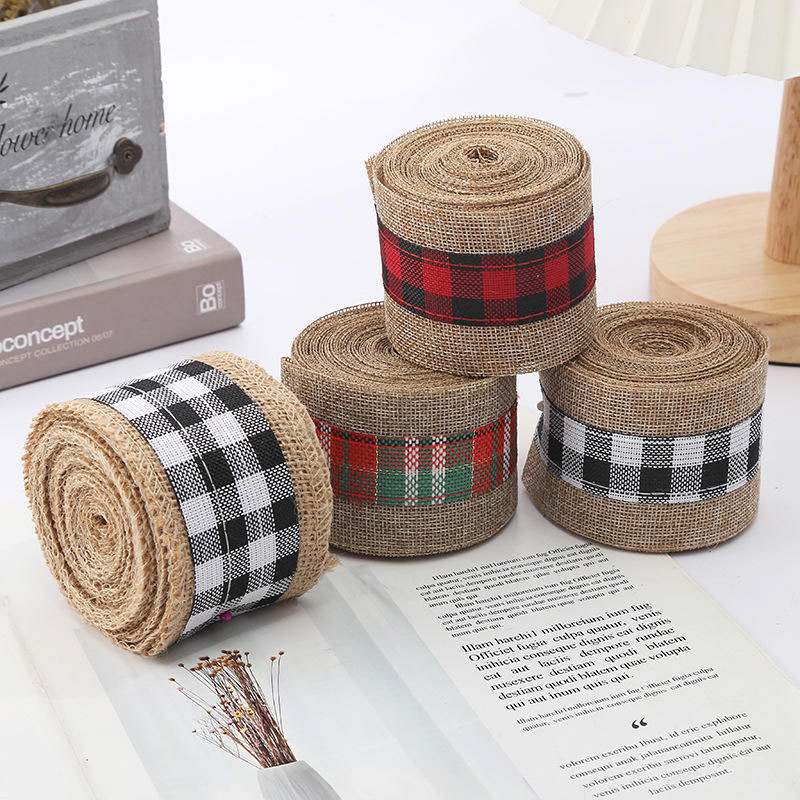 Faux-Woven Jute Christmas Ribbon
