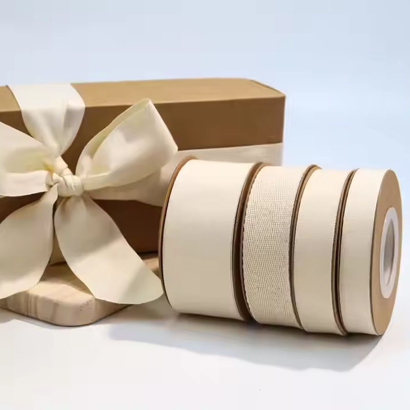 Natural cotton ribbon with soft texture