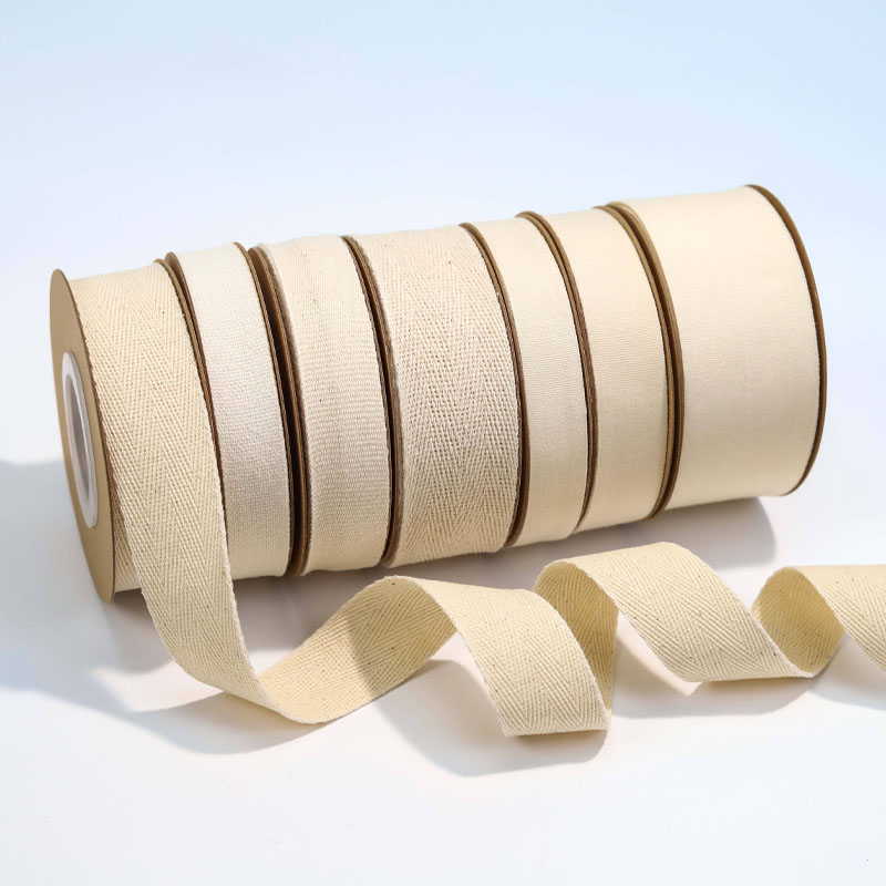Herringbone twill cotton ribbon 3mm to 100mm