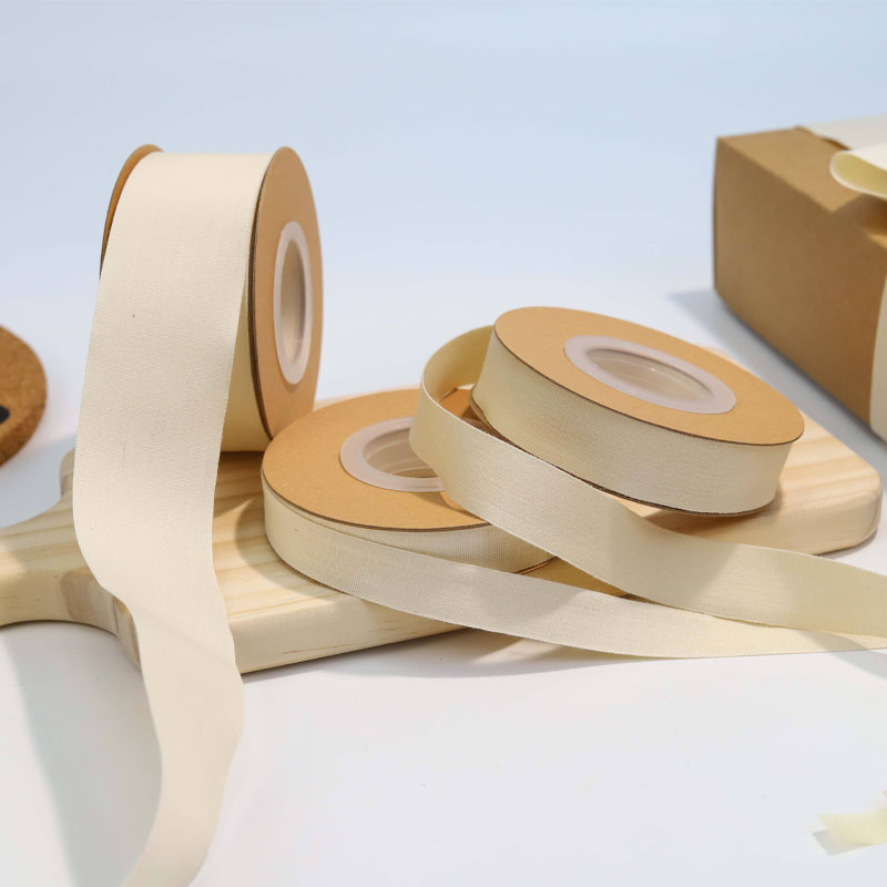 Gold foil hot stamping cotton ribbon 19mm