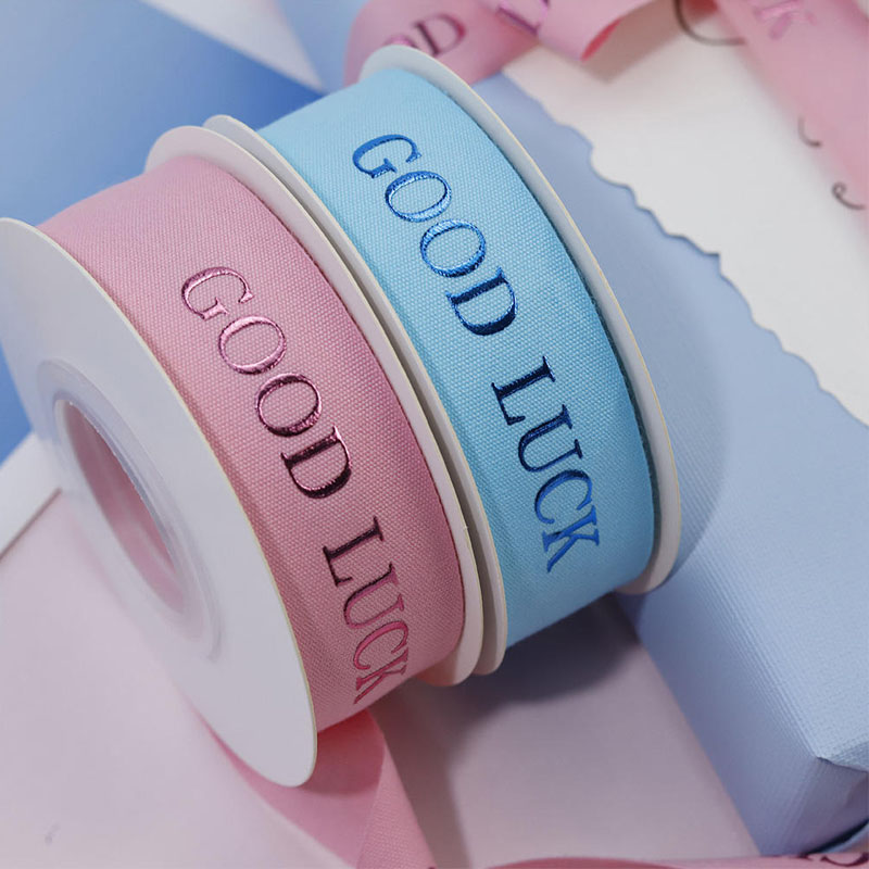 3D embossed printed natural cotton ribbon