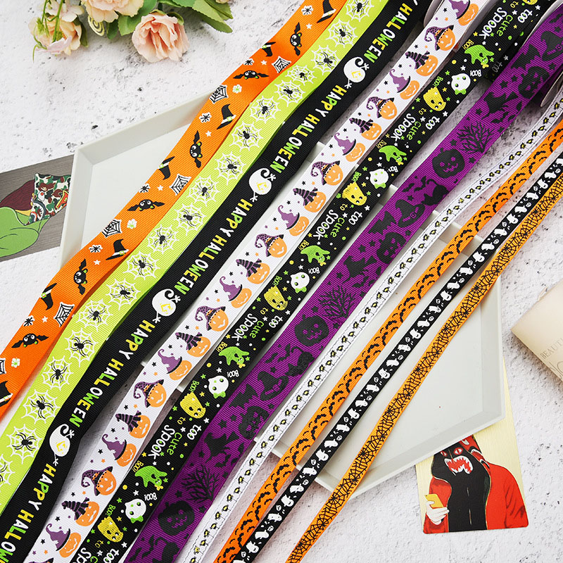 9–50mm Polyester Halloween Grosgrain Ribbon