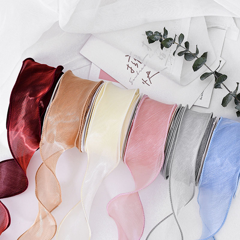 Sheer organza ribbon for delicate decorations