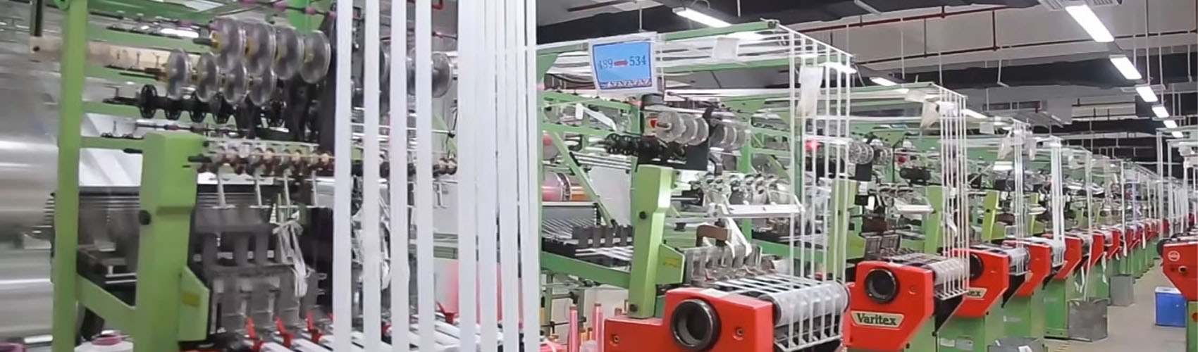 Ribbon factory equipment row