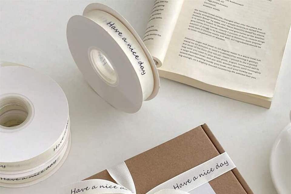 Curled festive ribbon for crafts and flourishes