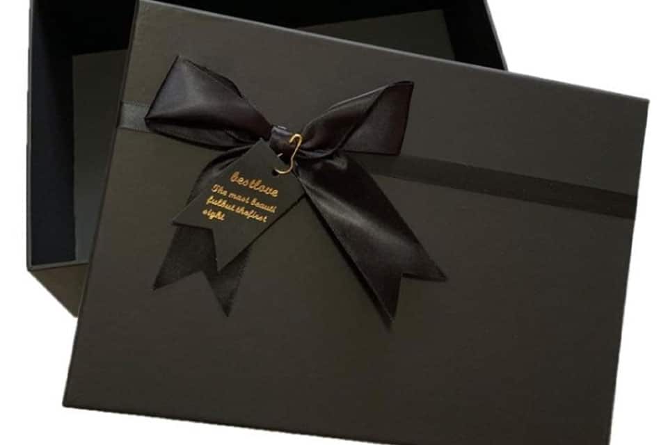 Cotton ribbon tied around a gift