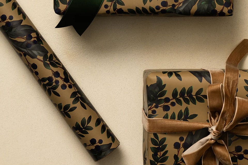 Ribbon bow topping a wrapped gift box